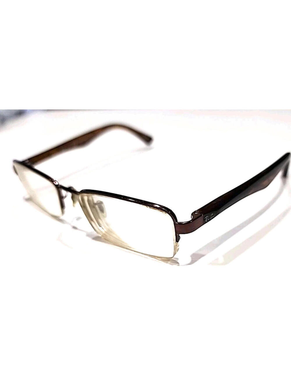 Ray Ban RB6195 2511 Brown Metal Tortoise Half Rim Eyeglasses 51-18 135